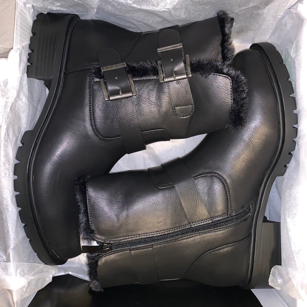 Faux Leather Moto Bootie